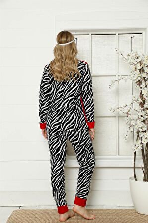 Akbeniz Welsoft Polar Kadın Manşetli Pijama Takımı 8413