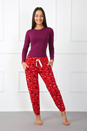 Akbeniz Bayan Welsoft Polar Tek Alt Pijama 210040
