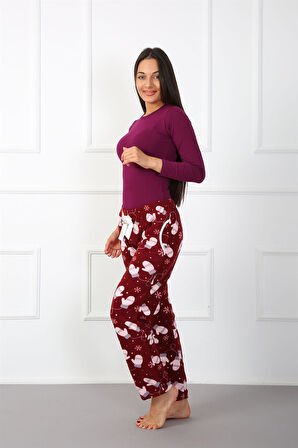 Akbeniz Bayan Welsoft Polar Tek Alt Pijama 210052