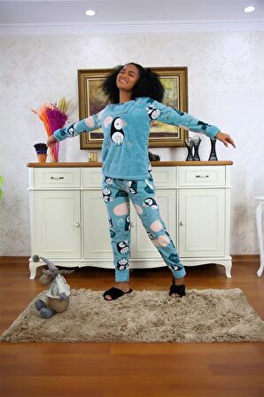 Akbeniz Welsoft Polar Kadın Pijama Takımı 8501