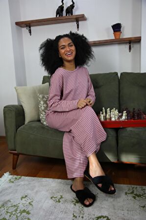 Akbeniz Kadın Penye Bol Paça Pijama Takım 4126
