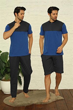 Akbeniz Erkek Sax 3'lü Pijama Takım 6823