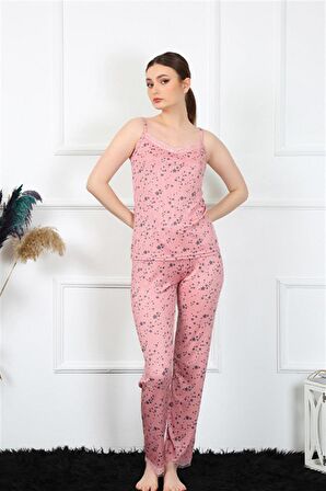 Akbeniz Kadın İp Askılı Pudra Pijama Takım 4137