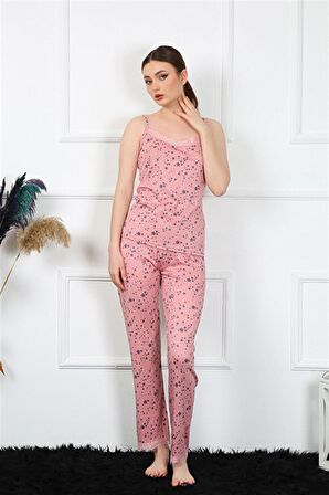 Akbeniz Kadın İp Askılı Pudra Pijama Takım 4137
