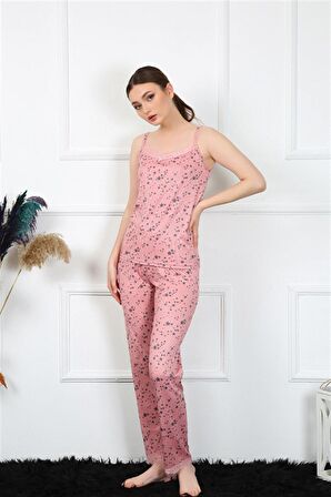 Akbeniz Kadın İp Askılı Pudra Pijama Takım 4137