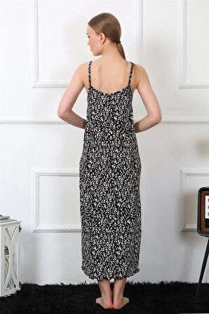 Akbeniz Kadın İp Askılı Uzun Gecelik 824