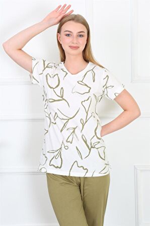 Akbeniz Kadın Penye Kısa Kol Pijama Takım 4141