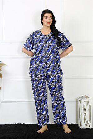 Akbeniz Kadın 5XL-6XL-7XL-8XL Büyük Beden Kısa Kol Pijama Takım 75010