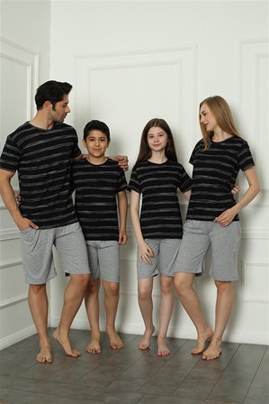 Akbeniz Aile Penye Şortlu Pijama Takım (baba - oğul ) 50115 Ayrı Ayrı Satılır . Fiyatları Farklıdır