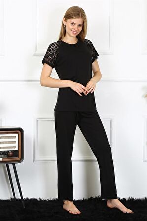 Akbeniz Kadın Kolu Dantelli Penye Pijama Takım 4147