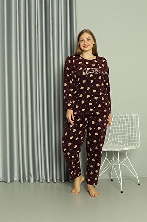 Akbeniz Welsoft Polar Kadın Büyük Beden Pijama Takımı 808041