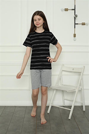 Akbeniz Kız Çocuk Penye Şortlu Pijama Takım 20405