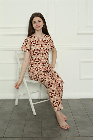 Akbeniz Kız Çocuk Penye Pijama Takım 20396
