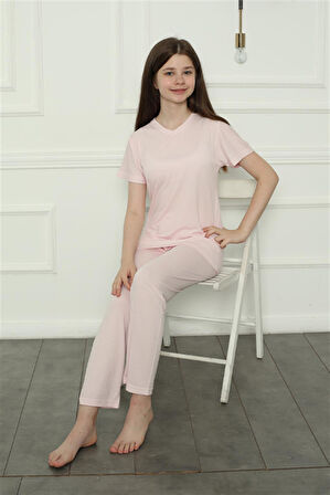 Akbeniz Kız Çocuk Penye Pijama Takım 20400