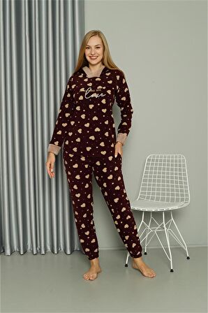 Akbeniz Welsoft Polar Kadın Kapşonlu Pijama Takımı 8513
