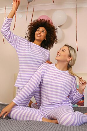 Akbeniz Kadın Uzun Kol Penye Pijama Takım 4175
