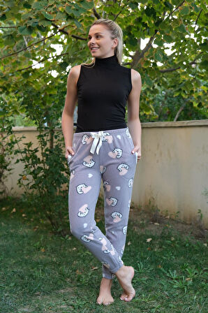 Akbeniz Kadın Welsoft Polar Tek Alt Pijama 210053