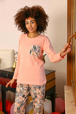 Akbeniz Kadın Uzun Kol Penye Pijama Takım 4196