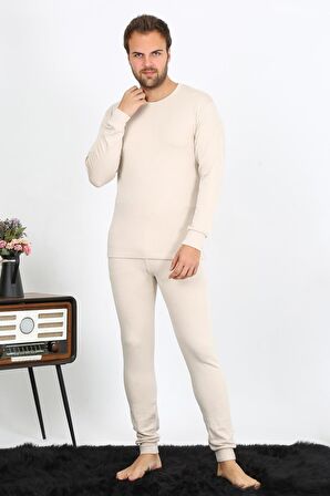 Akbeniz Erkek Pamuk Krem İçlik Takım 19103