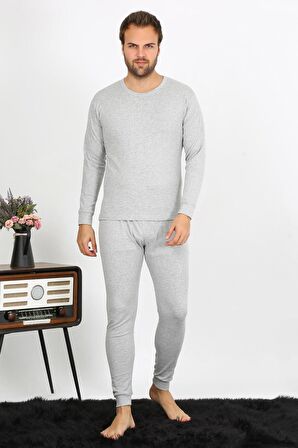 Akbeniz Erkek Pamuk Gri İçlik Takım 19103