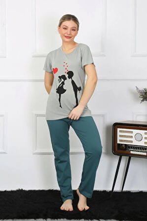 Akbeniz Kadın Kısa Kol Penye Pijama Takımı 4210