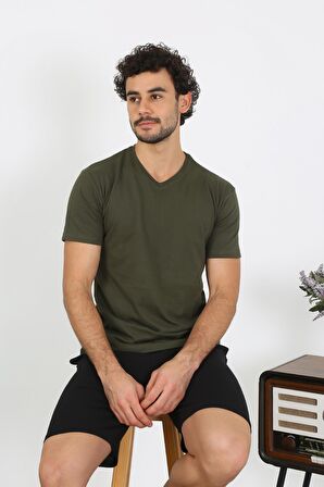 Akbeniz Erkek Penye Haki 3'lü Pijama Takımı 6848