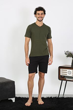 Akbeniz Erkek Penye Haki 3'lü Pijama Takımı 6848