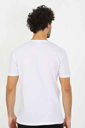 Akbeniz Erkek Açık Yaka Beyaz Penye Atlet 6565