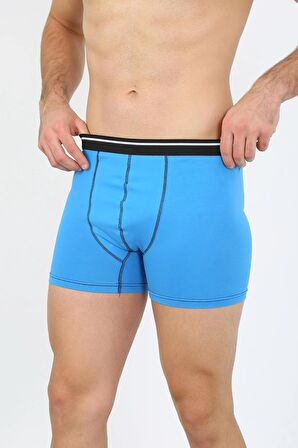 Akbeniz Erkek Pamuk Likralı Boxer Mavi 40133