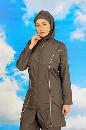 Akbeniz Kadın Tam Tesettür Füme Mayo 31060