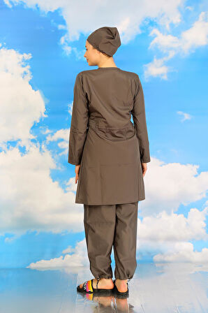 Akbeniz Kadın Tam Tesettür Füme Mayo 31060