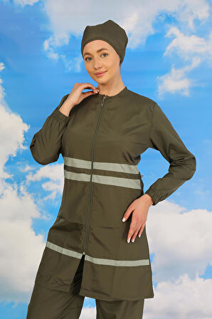 Akbeniz Kadın Tam Tesettür Mayo Haki 31061