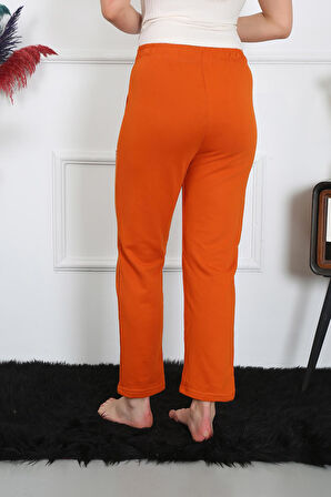 Akbeniz Kadın Pamuk Cepli 3 İplik Alt Eşofman Kremit 27510