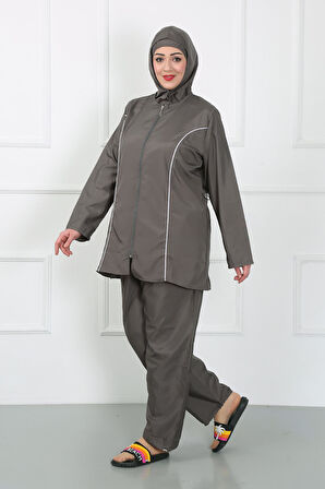 Akbeniz Büyük Beden Tesettür Büyük Mayo Füme 44010