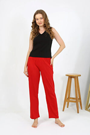 Akbeniz Kadın Penye Düz Tek Alt Pijama 27538 Kırmızı