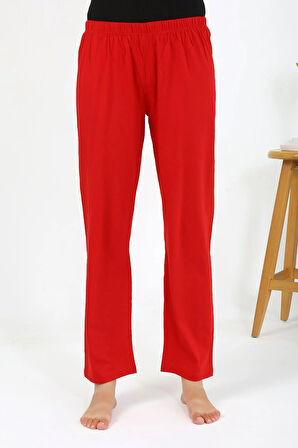 Akbeniz Kadın Penye Düz Tek Alt Pijama 27538 Kırmızı