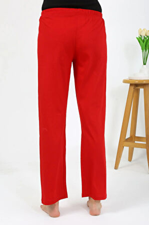 Akbeniz Kadın Penye Düz Tek Alt Pijama 27538 Kırmızı