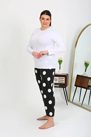 Akbeniz Kadın Büyük Beden Tek Alt Pijama Siyah 27553