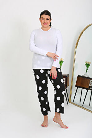 Akbeniz Kadın Büyük Beden Tek Alt Pijama Siyah 27553