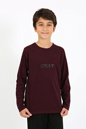 Akbeniz Erkek Çocuk Uzun Kol Penye Pijama Takım 20437 Bordo