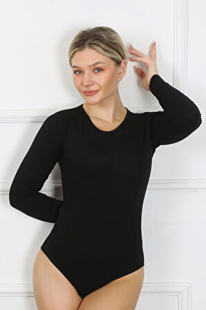 Akbeniz Bayan Uzun Kol Çıtçıtlı Body 244