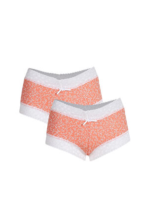 Akbeniz Kadın Pamuklu 2li Boxer Somon 40266