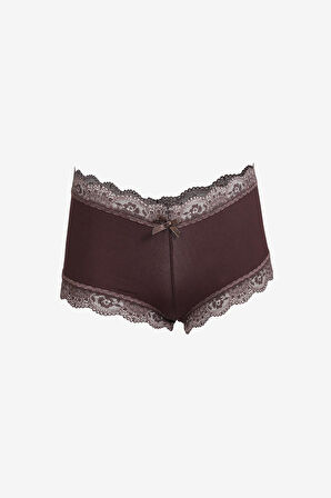 Akbeniz Kadın Pamuklu 2li Boxer Kahve 40278