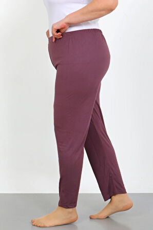 Akbeniz Kadın Büyük Beden Mürdüm Tek Alt Pijama 27555