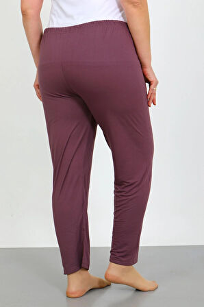 Akbeniz Kadın Büyük Beden Mürdüm Tek Alt Pijama 27555