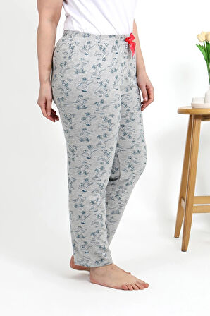 Akbeniz Kadın Pamuklu Büyük Beden Alt Pijama 27558 Gri