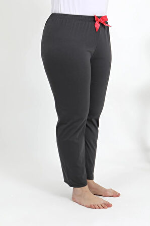 Akbeniz Kadın Pamuklu Büyük Beden Alt Pijama 27559 Füme