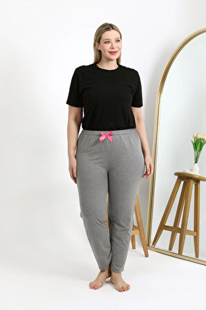 Akbeniz Kadın Pamuklu Büyük Beden Alt Pijama 27559 Gri