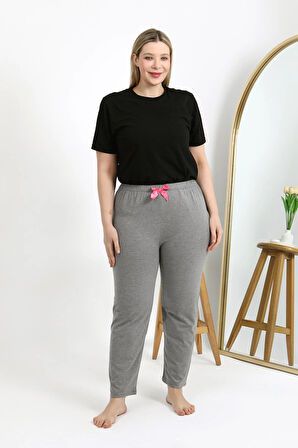 Akbeniz Kadın Pamuklu Büyük Beden Alt Pijama 27559 Gri