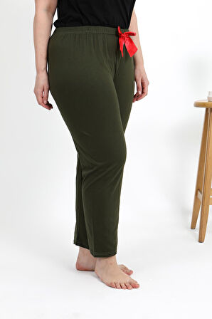 Akbeniz Kadın Pamuklu Büyük Beden Alt Pijama 27559 Haki